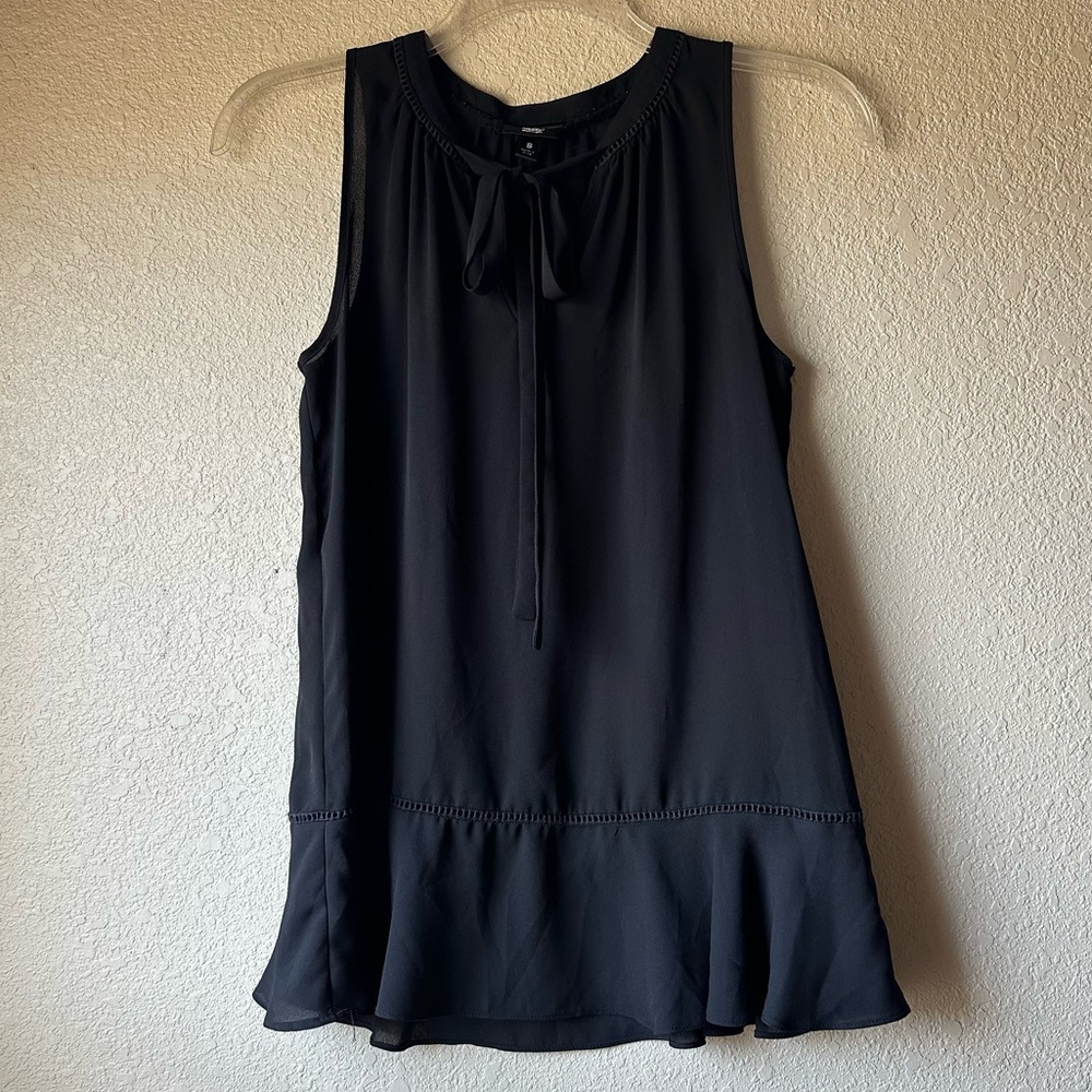 Mossimo Black Sleeveless Tie Front Blouse